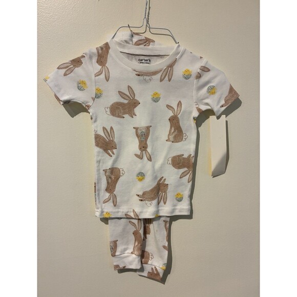 NWT Carter's Child of Mine White Bunny Easter Pajamas - 4T - Picture 1 of 3